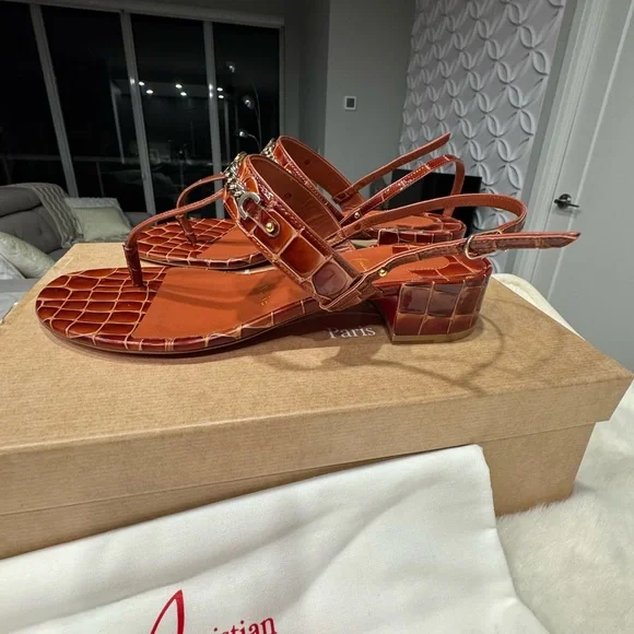 Just Queen 55 Croc-Embossed Sandals - Picture 6 of 15